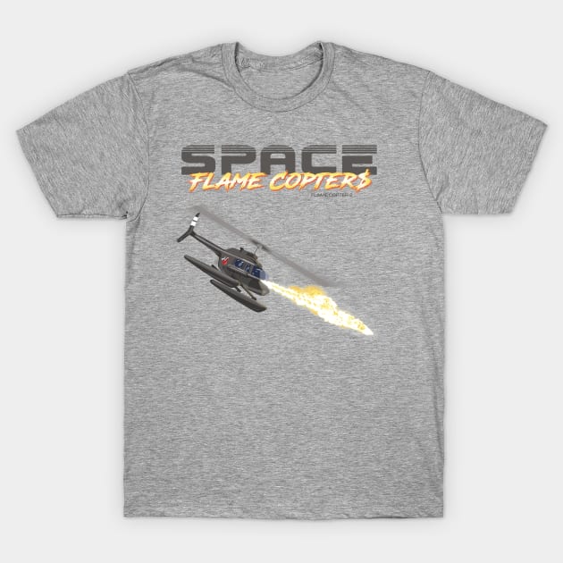 Space Flame Copter T-Shirt by HorrorVirgin